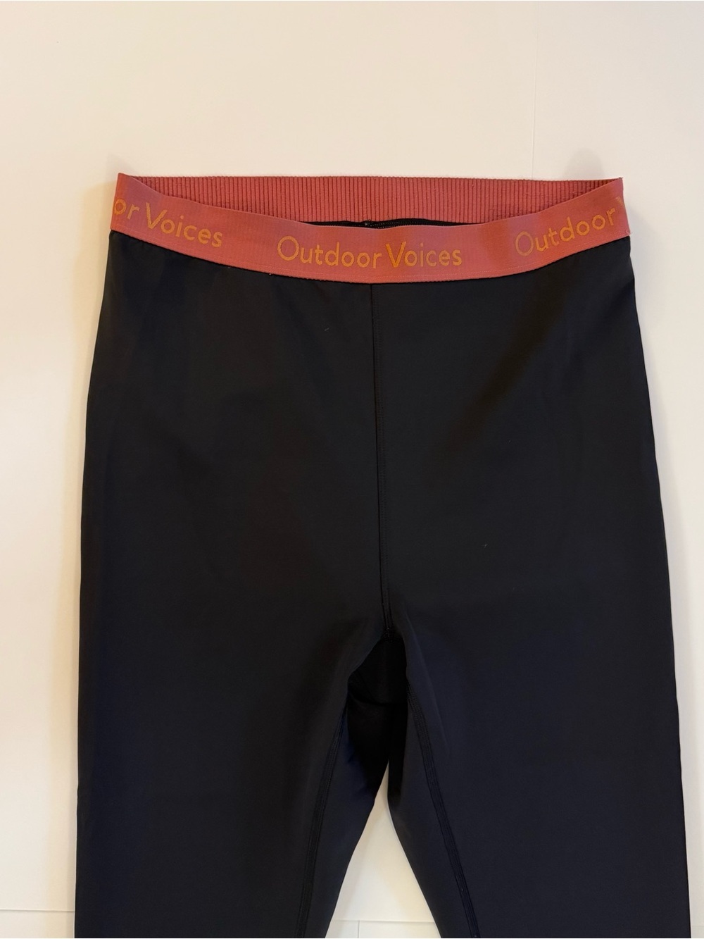 Outdoor Voices TechSweat Black Leggings Mauve Logo Waistband Large - Picture 4 of 7
